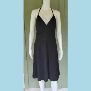 PHOEBE Black White Corset Top Halter Dress 6